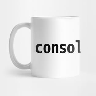 console.log() - JavaScript/Web Developer Black Text Design Mug